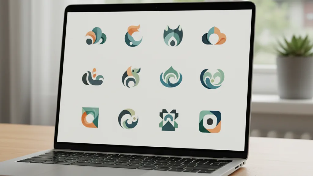 schermo laptop generatore logo AI risultati multipli